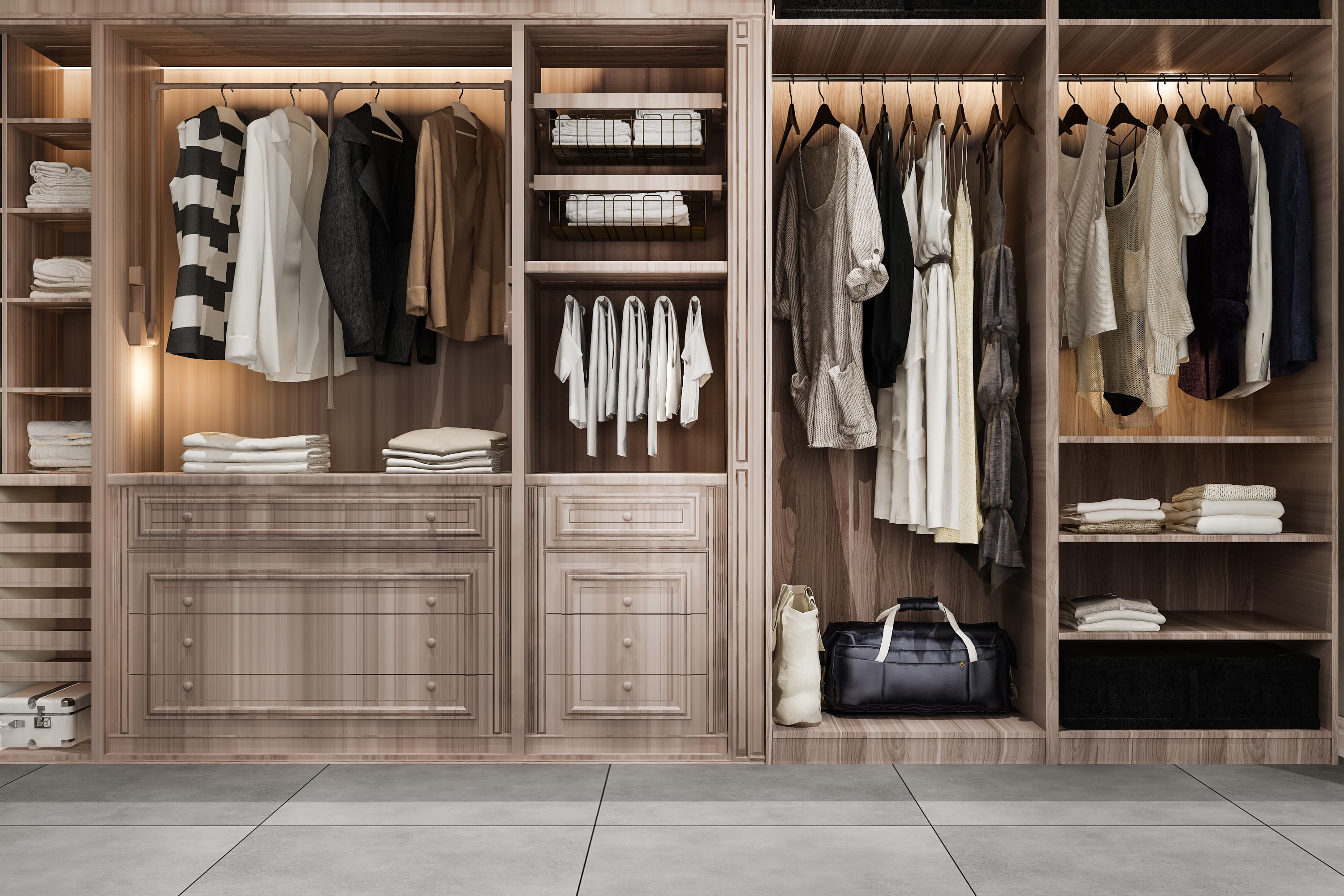 Luxury Walk-in Closet sesudah ditata